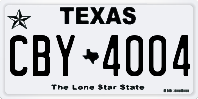 TX license plate CBY4004