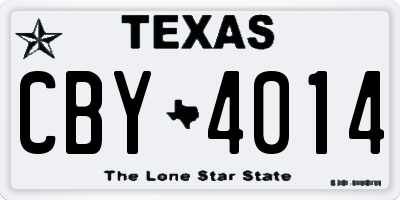 TX license plate CBY4014