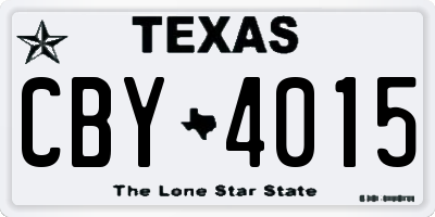 TX license plate CBY4015