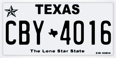 TX license plate CBY4016