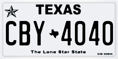 TX license plate CBY4040