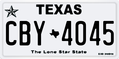 TX license plate CBY4045