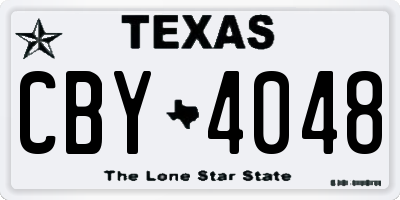 TX license plate CBY4048
