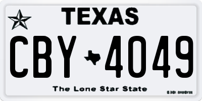 TX license plate CBY4049
