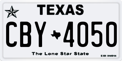 TX license plate CBY4050