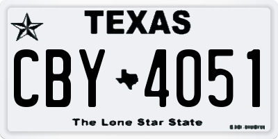 TX license plate CBY4051