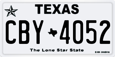 TX license plate CBY4052