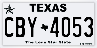 TX license plate CBY4053
