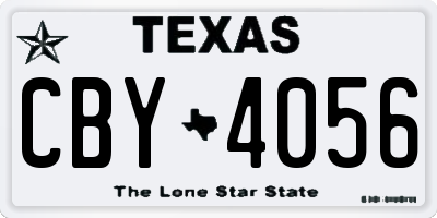 TX license plate CBY4056