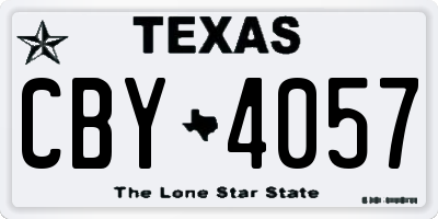 TX license plate CBY4057