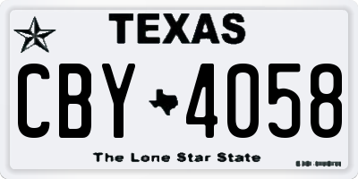 TX license plate CBY4058