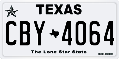 TX license plate CBY4064