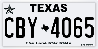 TX license plate CBY4065