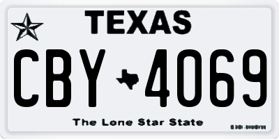 TX license plate CBY4069