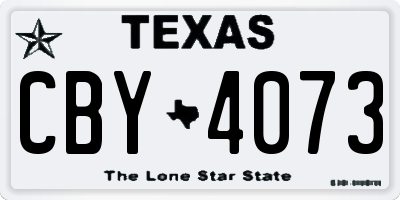 TX license plate CBY4073