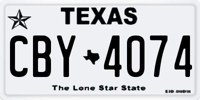 TX license plate CBY4074