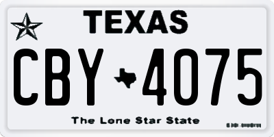 TX license plate CBY4075