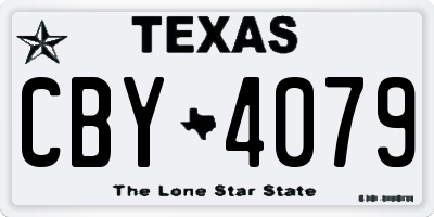 TX license plate CBY4079
