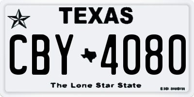 TX license plate CBY4080