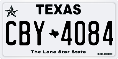 TX license plate CBY4084