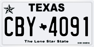 TX license plate CBY4091
