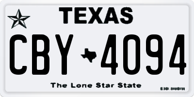 TX license plate CBY4094