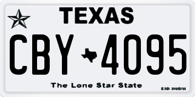 TX license plate CBY4095