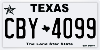TX license plate CBY4099
