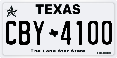 TX license plate CBY4100