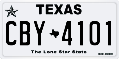 TX license plate CBY4101