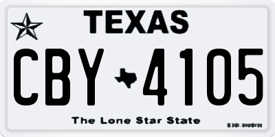 TX license plate CBY4105