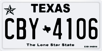 TX license plate CBY4106