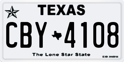TX license plate CBY4108