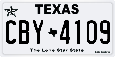 TX license plate CBY4109