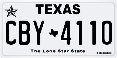 TX license plate CBY4110