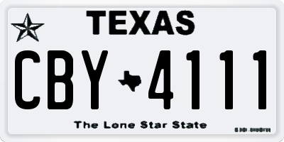 TX license plate CBY4111