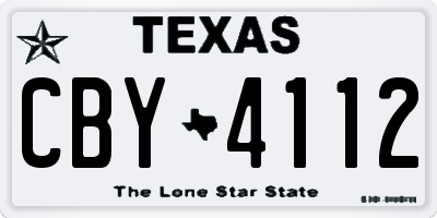 TX license plate CBY4112