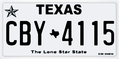TX license plate CBY4115