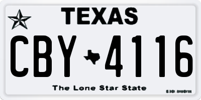 TX license plate CBY4116