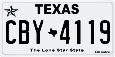 TX license plate CBY4119