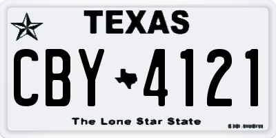 TX license plate CBY4121