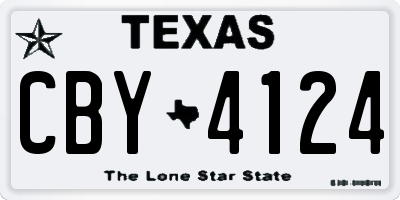 TX license plate CBY4124