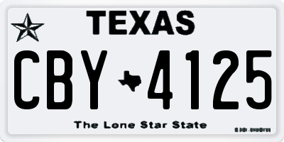 TX license plate CBY4125