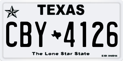 TX license plate CBY4126