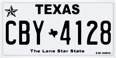 TX license plate CBY4128