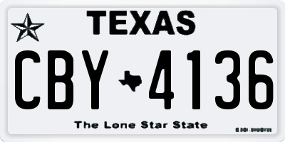 TX license plate CBY4136