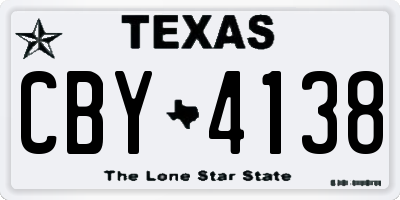 TX license plate CBY4138