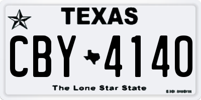 TX license plate CBY4140
