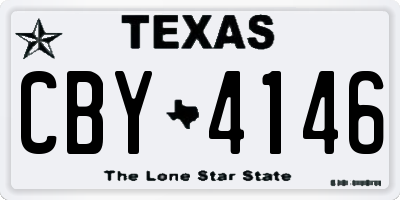 TX license plate CBY4146