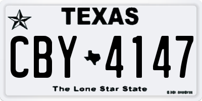 TX license plate CBY4147